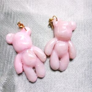 Pink Bear Shaped Earrings